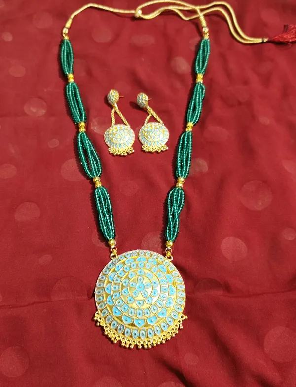 Assamese_Traditional_Blue_Meenakari_Japi_Jewellery_Set