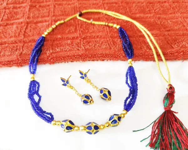 Bggold_Assamese_Traditional_Blue_Meenakari_Moni_Mala_Jewellery_Set