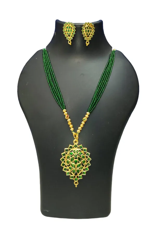 Assamese_Traditional_Gold_Plated_Green_Meenakari_Dugdugi_Tassel_Jewellery_Set_For_Women_&_Girls