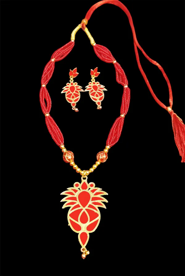 Copper_Based_Assamese_Traditional_Red_Meenakari_Jethi_Patiya_Jewellery_Set