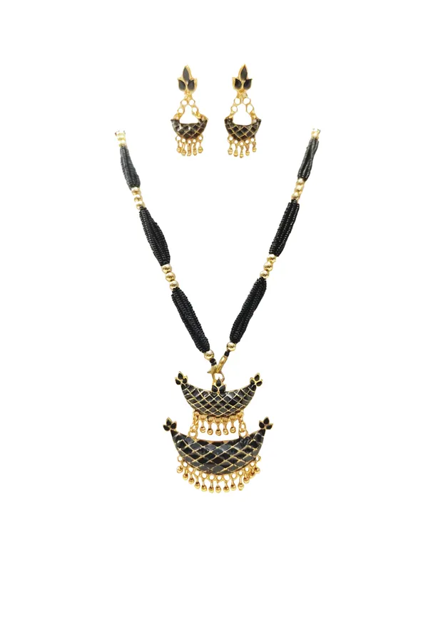 Assamese_Traditional_Gold_Plated_Black_Meenakari_Junbiri_Jewellery_Set_For_Women_&_Girls