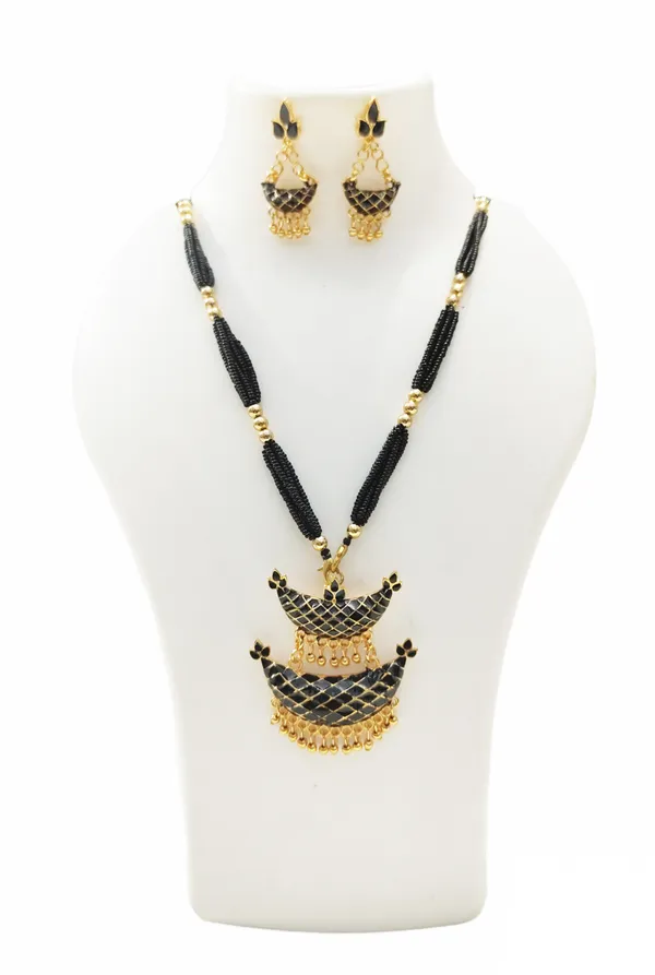 Assamese_Traditional_Gold_Plated_Black_Meenakari_Junbiri_Jewellery_Set_For_Women_&_Girls