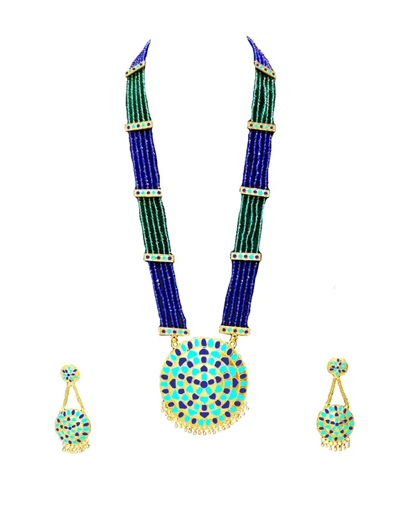 Copper_Based_Assamese_Traditional_Double_Naka_Blue_Meenakari_Japi_Jewellery_Set