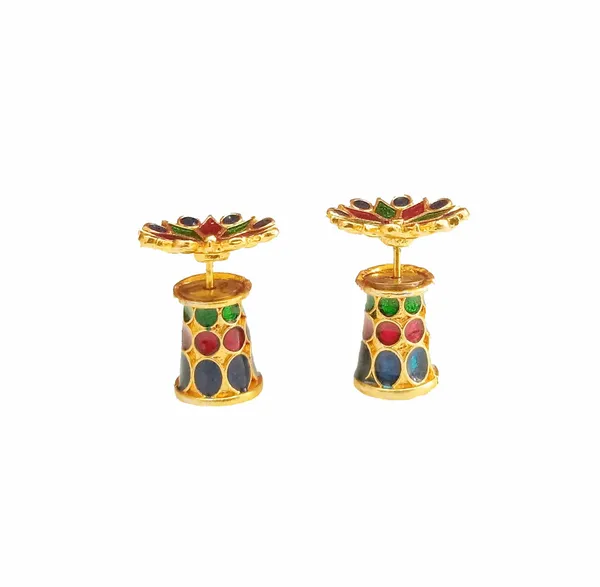 Assamese_Traditional_Gold_Plated_Multicolour_Meenakari_Thuriya_Earring_Set_For_Women