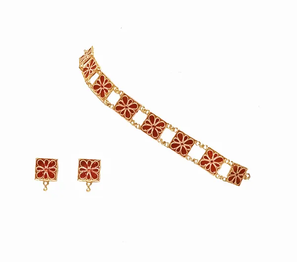 Assamese_Traditional_Gold_Plated_Red_Meenakari_Golpata_Necklace_Set_For_Women