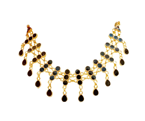 Assamese_Traditional_Gold_Plated_Black_Meenakari_Golpata_Necklace_Set_For_Women
