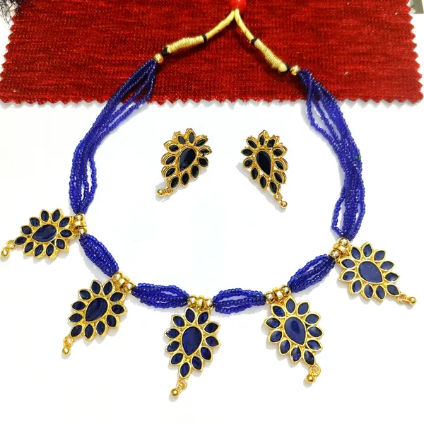 Assamese_Traditional_Gold_Plated_Blue_Meenakari_Dugdugi_Golpata_Necklace_Set_For_Women
