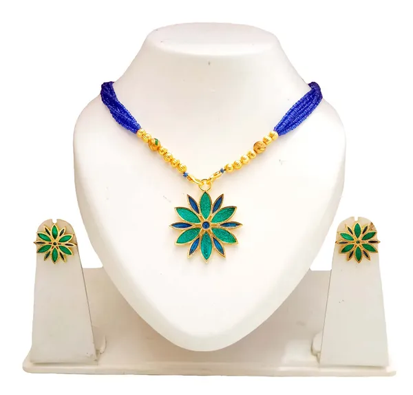 Assamese_Traditional_Gold_Plated_Blue_Meenakari_Tassel_Jewellery_Set_For_Girls_&_Women