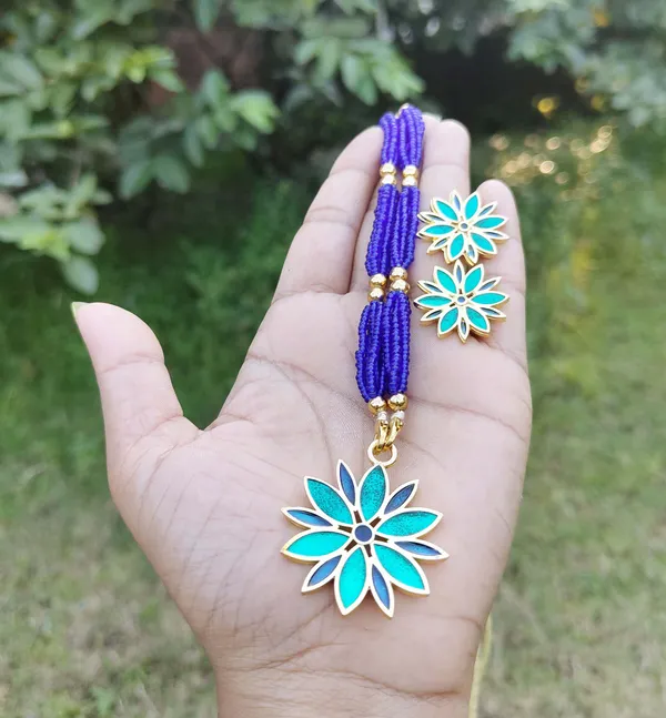 Assamese_Traditional_Gold_Plated_Blue_Meenakari_Tassel_Jewellery_Set_For_Girls_&_Women