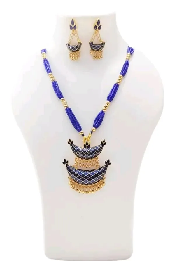 Assamese_Traditional_Gold_Plated_Blue_Meenakari_Junbiri_Jewellery_Set_For_Women_&_Girls