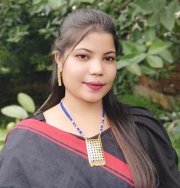 Assamese_Traditional_Gold_Plated_Blue_Meenakari_Match_Box_Design_Tassel_Jewellery_Set_For_Women