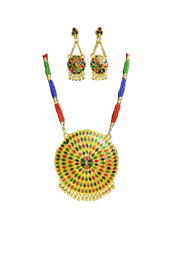 Assamese_Traditional_Gold_Plated_Multicolour_Double_Naka_Multi_Meenakari_Japi_Jewellery_Set_For_Women_&_Girls