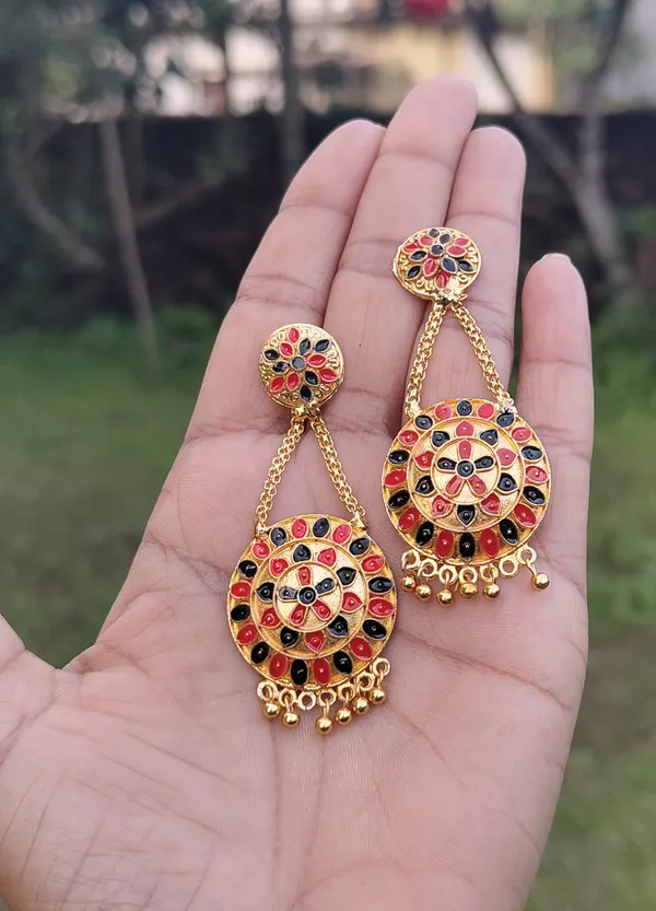 Assamese_Traditional_Double_Naka_Red_Black_Meenakari_Japi_Jewellery_Set