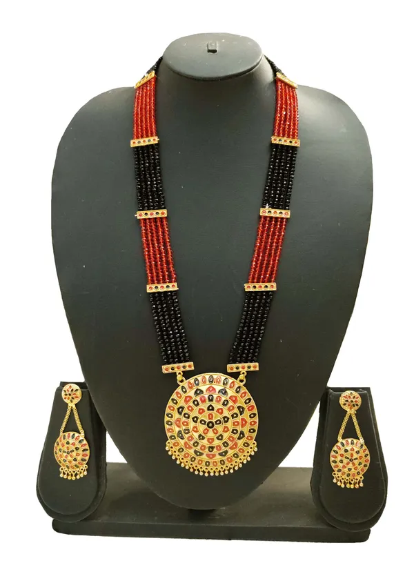 Assamese_Traditional_Double_Naka_Red_Black_Meenakari_Japi_Jewellery_Set