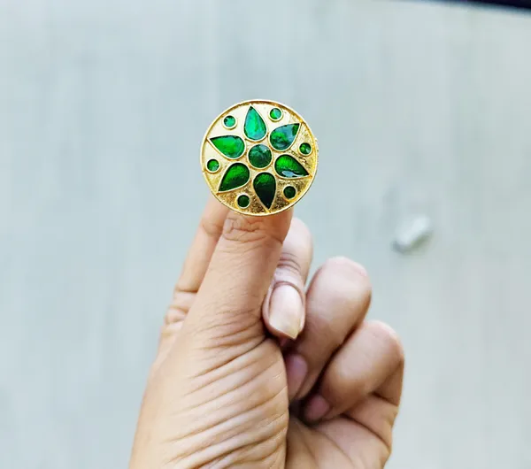 (Pack_Of_2)_Assamese_Traditional_Green_Meenakari_Japi_Finger_Ring
