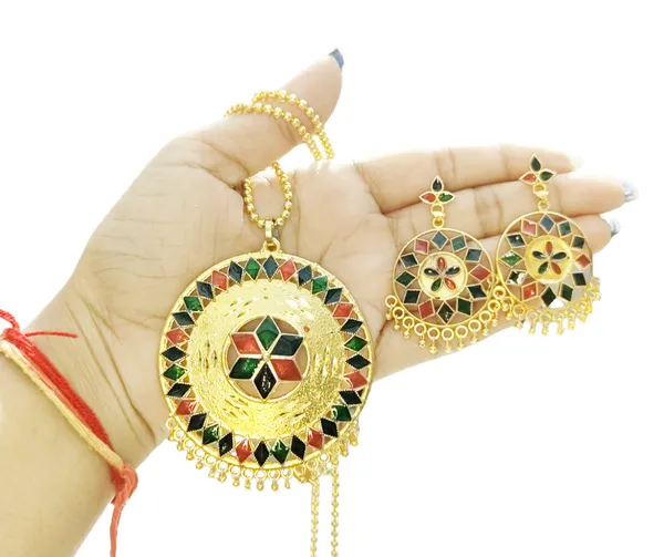 Assamese_Traditional_Multi_Meenakari_Japi_Jewellery_Set