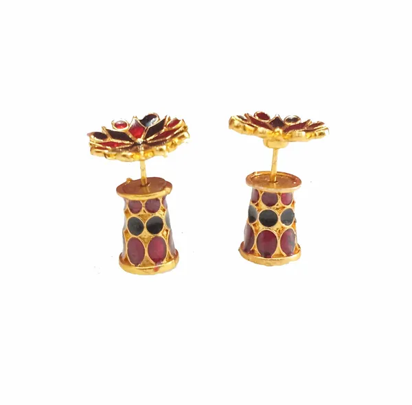 Assamese_Traditional_Red_Black_Thuriya_Earring_Set