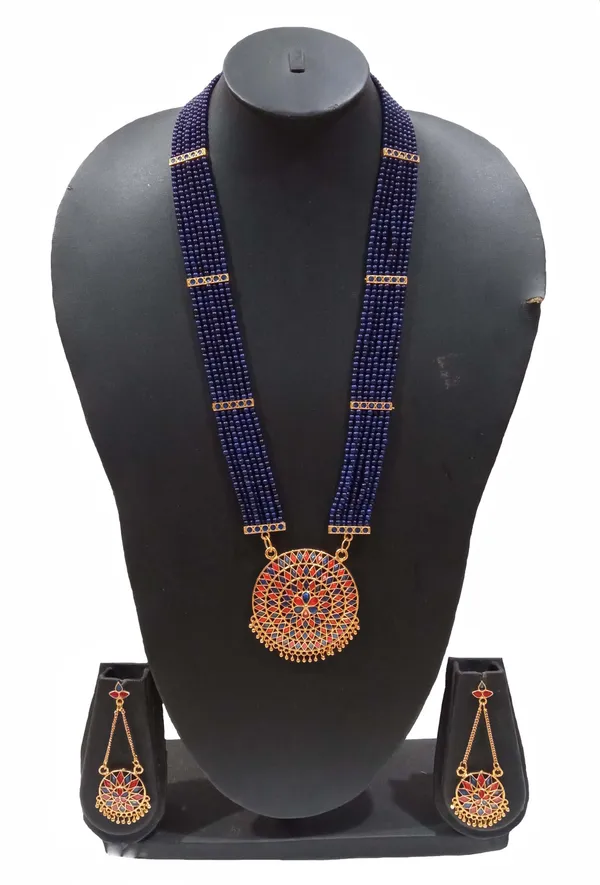 Assamese_Traditional_Red_Blue_Meenakari_Japi_Jewellery_Set