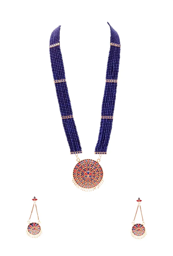 Assamese_Traditional_Red_Blue_Meenakari_Japi_Jewellery_Set