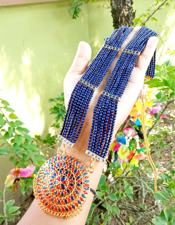 Assamese_Traditional_Red_Blue_Meenakari_Japi_Jewellery_Set