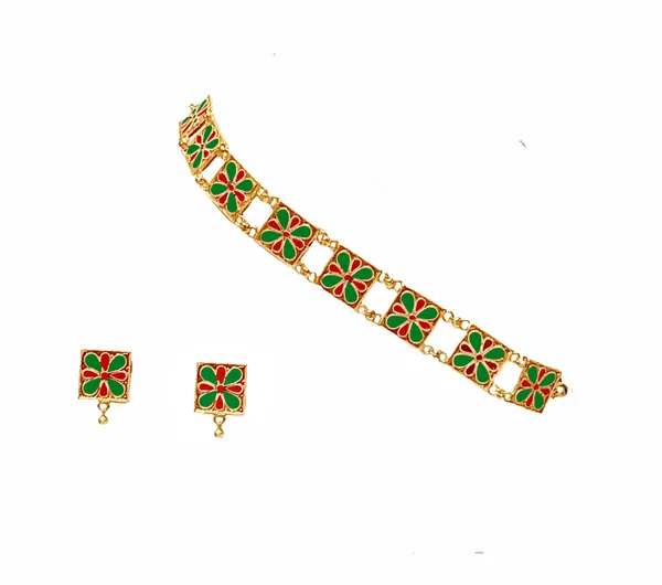 Assamese_Traditional_Gold_Plated_Red_Green_Meenakari_Golpata_Necklace_Set_For_Women