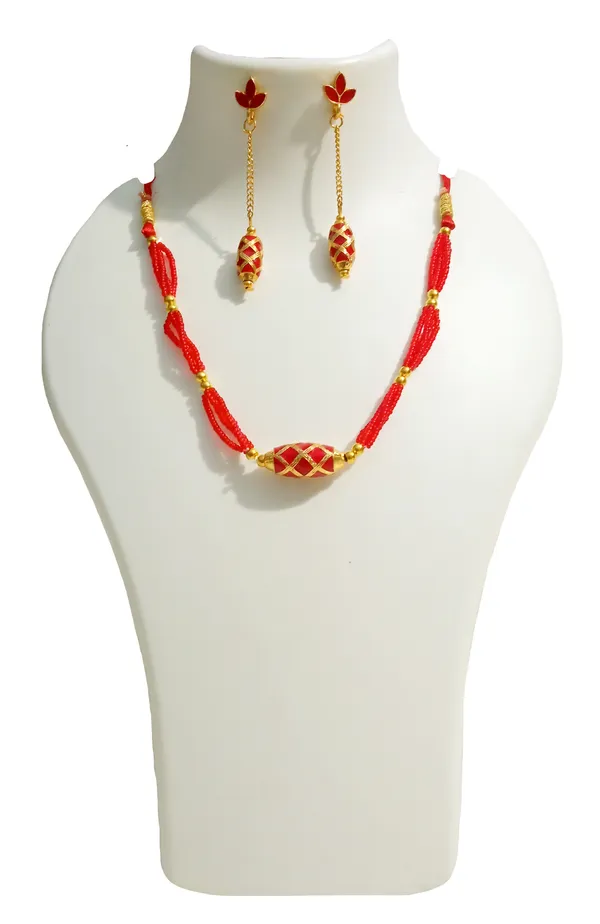 Assamese_Traditional_Red_Meenakari_Moni_Mala_Jewellery_Set