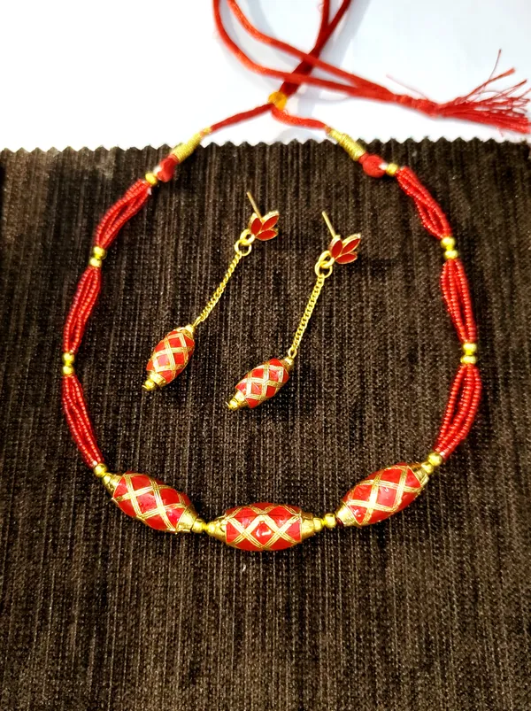 Assamese_Traditional_Red_Meenakari_Moni_Mala_Jewellery_Set