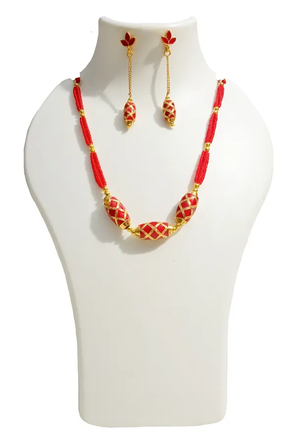 Assamese_Traditional_Red_Meenakari_Moni_Mala_Jewellery_Set