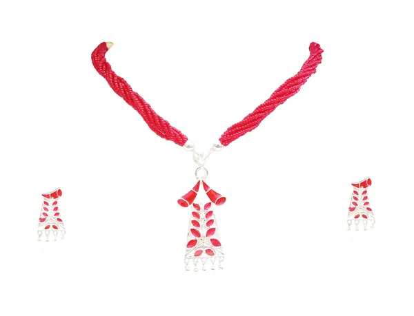 Assamese_Traditional_Silver_Plated_Red_Meenakari_Pepa_Design_Tassel_Jewellery_Set_For_Women_&_Girls
