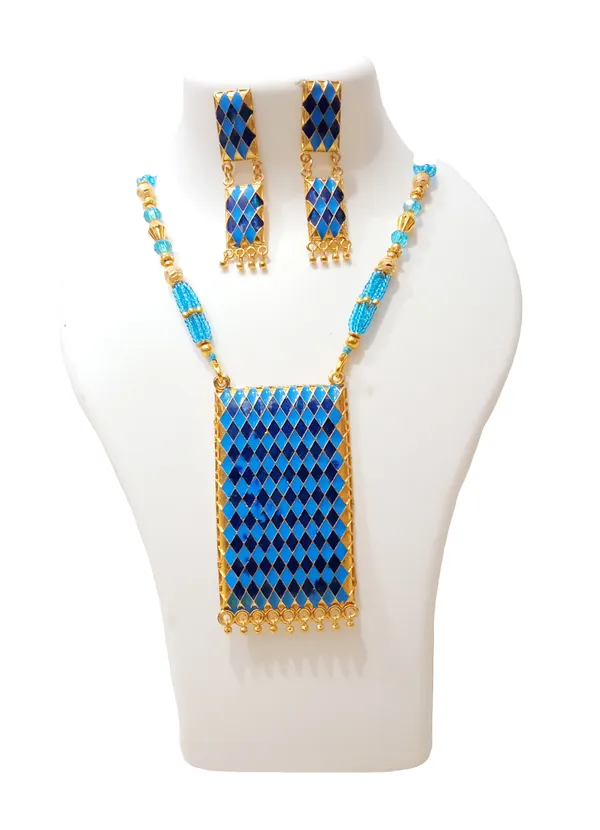 Assamese_Traditional_Blue_Meenakari_Matchbox_Tassel_Jewellery_Set_For_Women