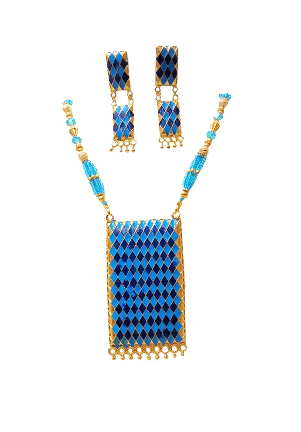 Assamese_Traditional_Blue_Meenakari_Matchbox_Tassel_Jewellery_Set_For_Women