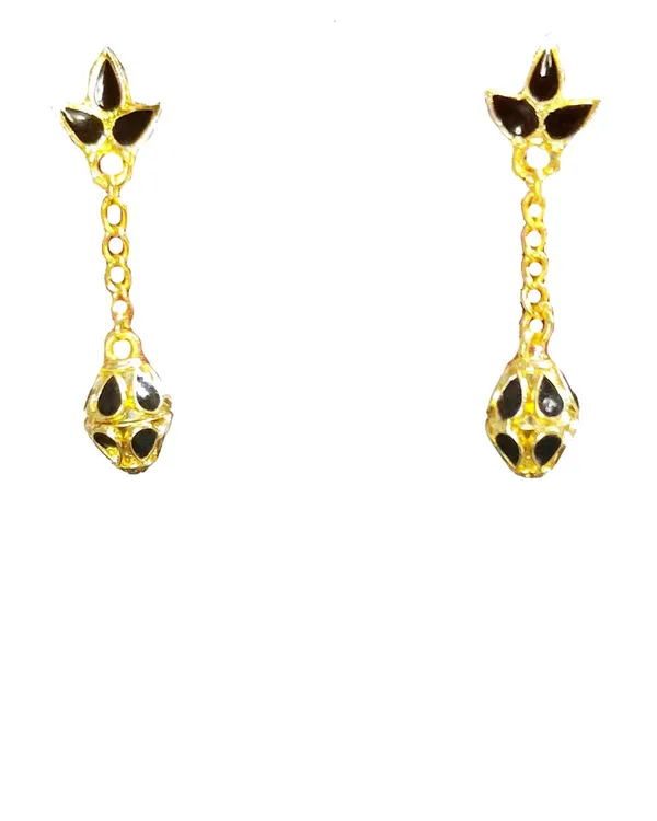 (Pack_Of_2)_Assamese_Traditional_Black_Meenakari_Earring_Set