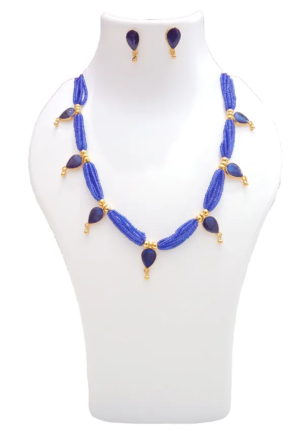 Assamese_Traditional_Gold_Plated_Blue_Meenakari_Golpata_Necklace_Set_For_Women