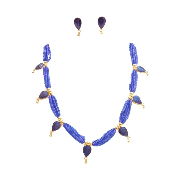 Assamese_Traditional_Gold_Plated_Blue_Meenakari_Golpata_Necklace_Set_For_Women
