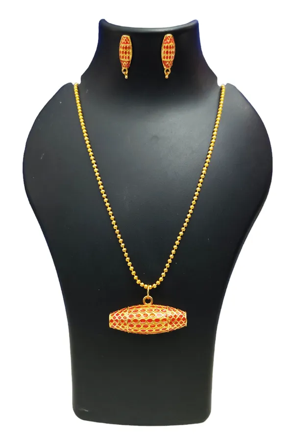 Assamese_Traditional_Red_Meenakari_Dholbiri_Chain_Jewellery_Set_For_Women_&_Girls