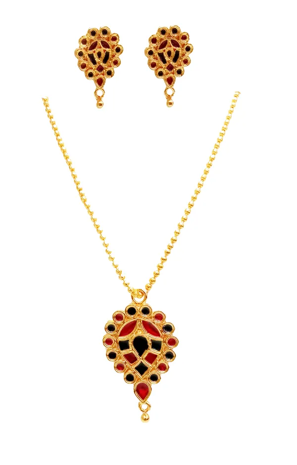 Assamese_traditional_gold_plated__red_black_dugdugi_chain__jewellery__set_for_women