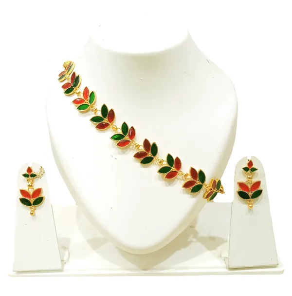 Assamese_Traditional_Red_Green_Meenakari_Golpata_Jewellery_Set