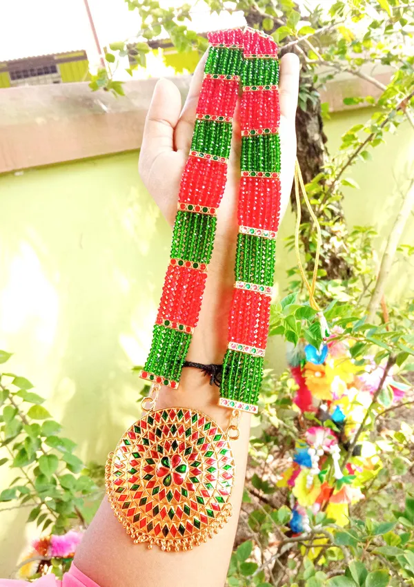 Assamese_Traditional_Gold_Plated_Red_Green_Meenakari_Japi_Tassel_Jewellery_Set_For_Women