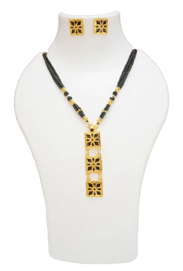 Assamese_Traditional_Gold_Plated_Black_Meenakari_Tassel_Jewellery_Set_For_Women_&_Girls