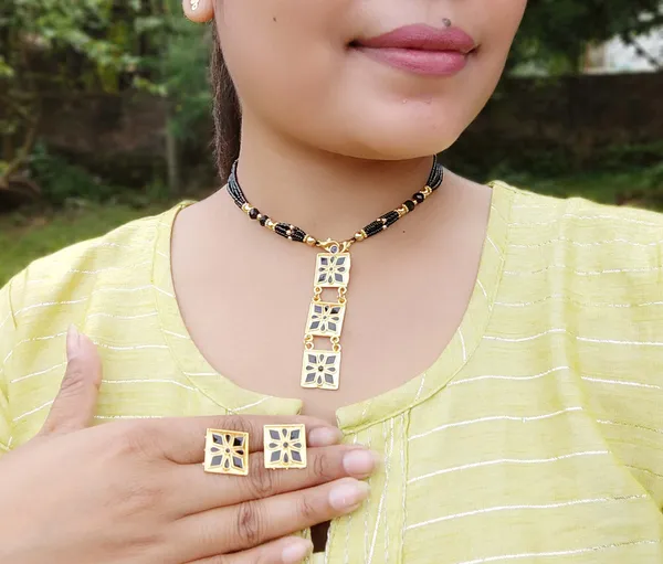 Assamese_Traditional_Gold_Plated_Black_Meenakari_Tassel_Jewellery_Set_For_Women_&_Girls