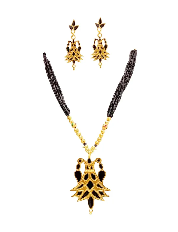Assamese_Traditional_Black_Meenakari_Henpata_Jewellery_Set