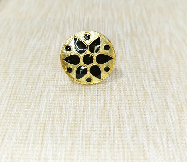 (Pack_Of_2)_Assamese_Traditional_Gold_Plated_Black_Meenakari_Japi_Design_Finger-Ring_For_Women_&_Girls
