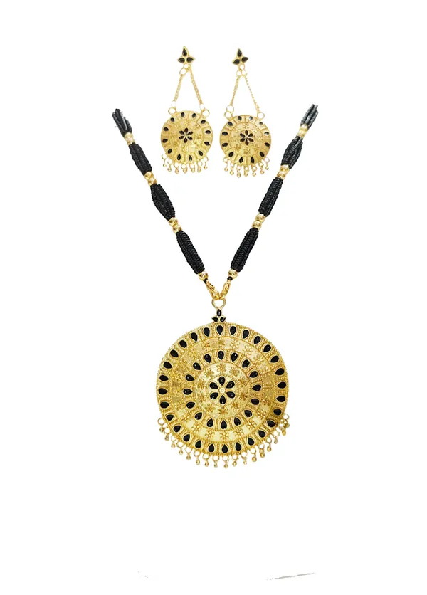 Assamese_Traditional_Black_Meenakari_Japi_Jewellery_Set
