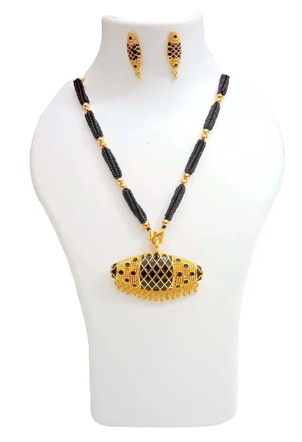Assamese_Traditional_Gold_Plated_Black_Meenkari_Dholbiri_Tassel_Jewellery_Set_For_Women_&_Girls