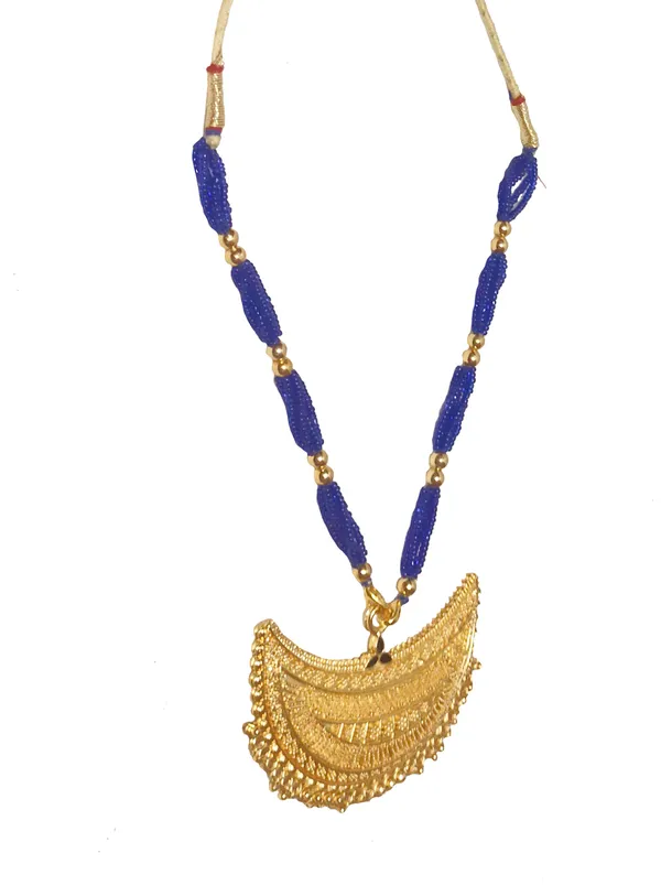 Assamese_Traditional_Gold_Plated_Blue_Colour_Joonbiri_Tassel_Jewellery_Set_For_Girls_&_Women