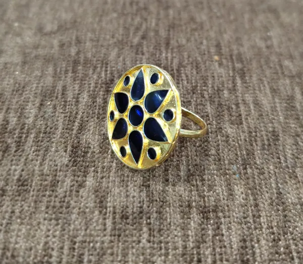 (Pack_Of_2)_Assamese_Traditional_Blue_Meenakari_Japi_Finger_Ring