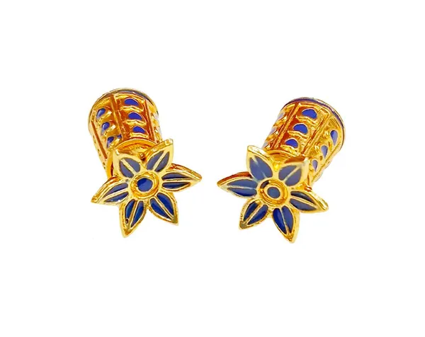 Assamese_Traditional_Blue_Meenakari_Thuriya_Earring_Set