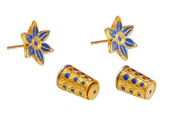 Assamese_Traditional_Blue_Meenakari_Thuriya_Earring_Set