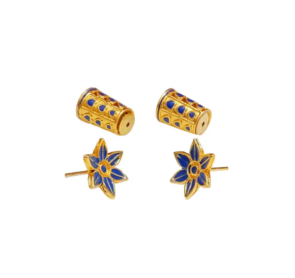 Assamese_Traditional_Blue_Meenakari_Thuriya_Earring_Set