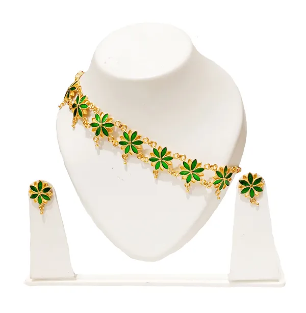 Assamese_Traditional_Green_Meenakari_Golpata_Jewellery_Set
